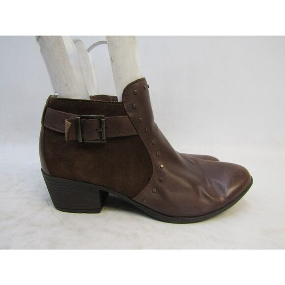 Boc Womens Size 7.5 M Brown Leather Zip Buckle Ankle Fashion Boots Bootie - Picture 3 of 11